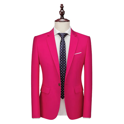Bright Green Men's Blazer, Polyester Slim Fit Jacket