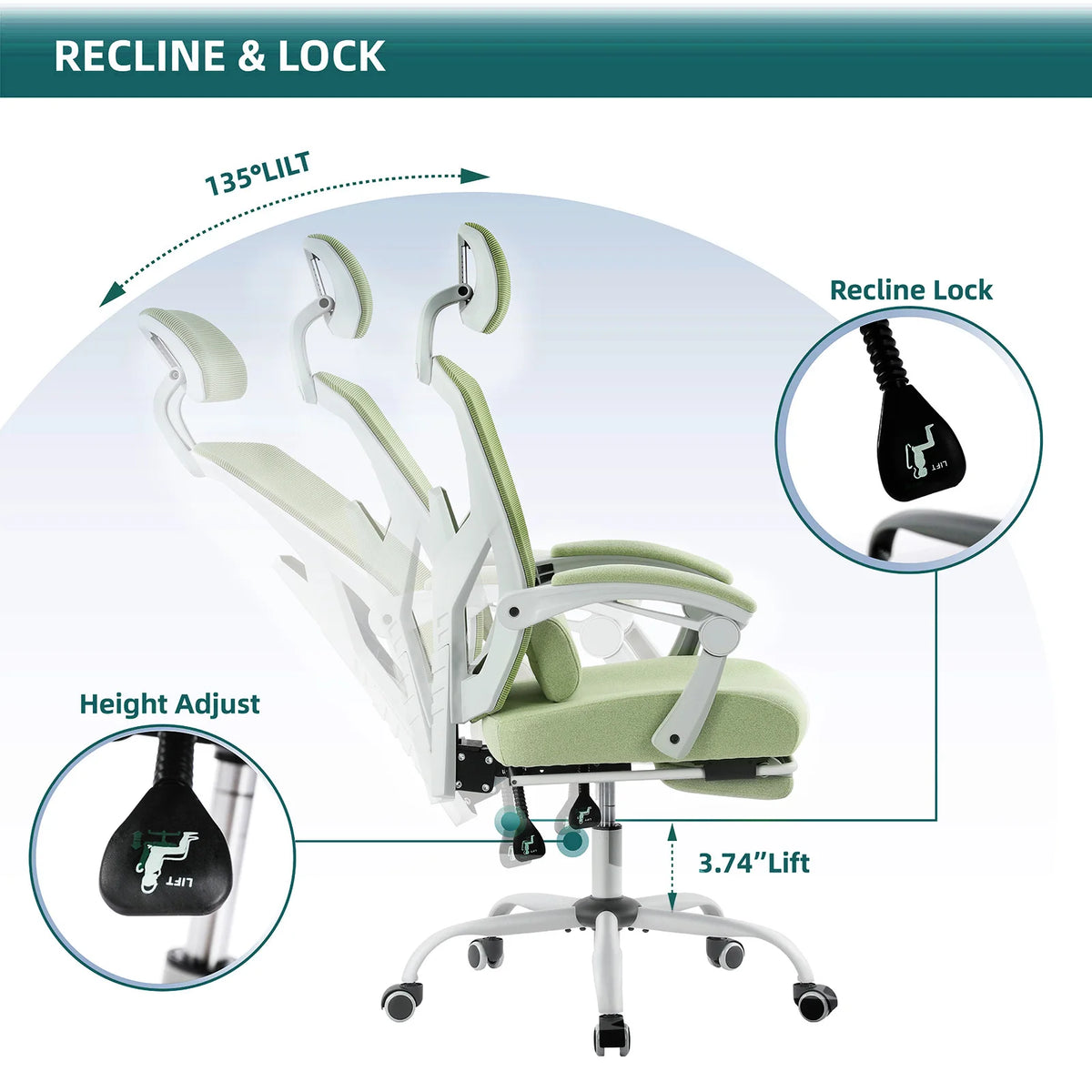 Ergonomic High Back Mesh Gaming Chair with Lumbar Support