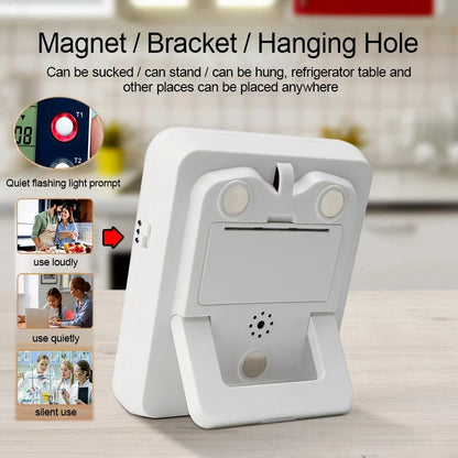 Digital Kitchen Timer with Adjustable Volume and LCD Display