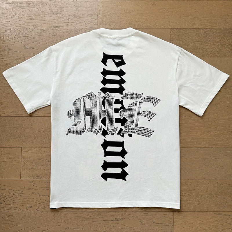 Mixed Emotion Cotton T-Shirt for Couples with Angel Print