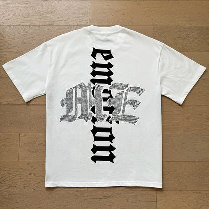 Mixed Emotion Cotton T-Shirt for Couples with Angel Print