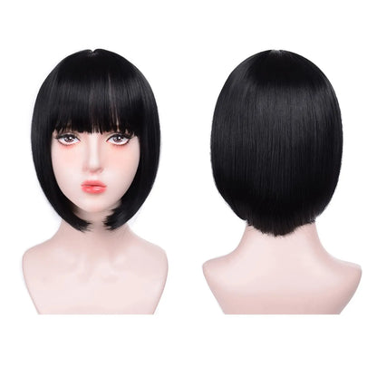 Pink Bob Synthetic Wig with Bangs for Cosplay