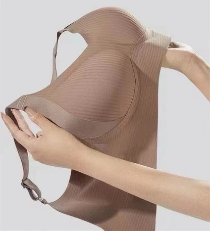 Traceless Women's Bra, Wire-Free, Polyester, Large Size