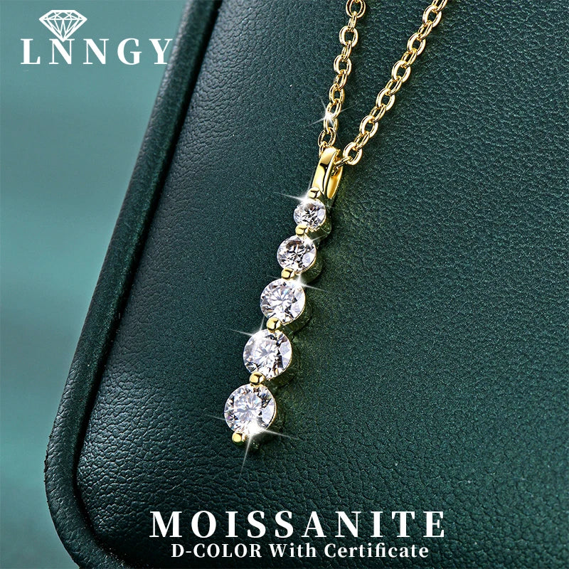 Brilliant Moissanite Pendant Necklace 14K Gold Filled