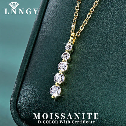 Brilliant Moissanite Pendant Necklace 14K Gold Filled