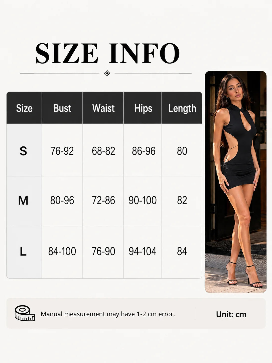 Women Mini Dress High Neck Keyhole Cutout Lace-Up Back