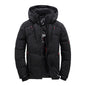Men's White Duck Down Winter Jacket Hooded Parka