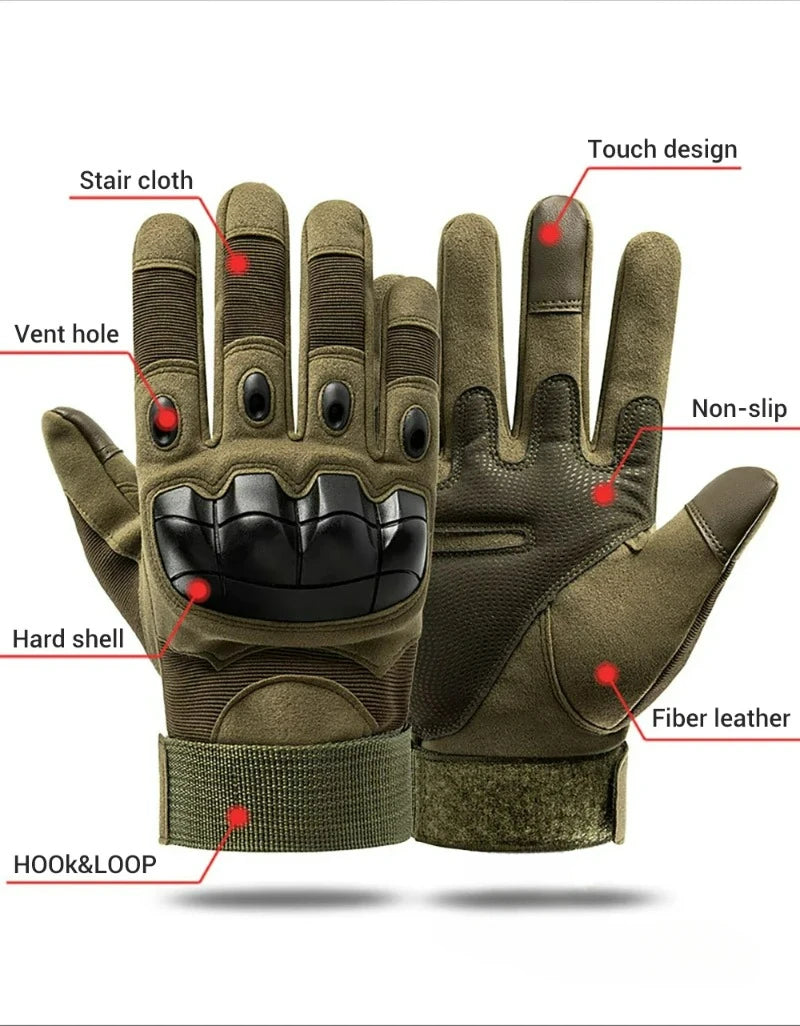 Tactical Touch Screen Motorcycle Gloves Black Green Brown