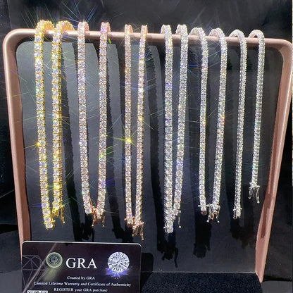 Moissanite Tennis Chain Bracelet in 925 Sterling Silver