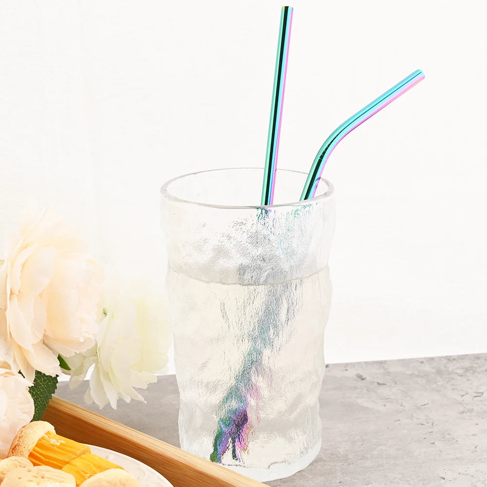 Colorful Metal Drinking Straws Set Stainless Steel