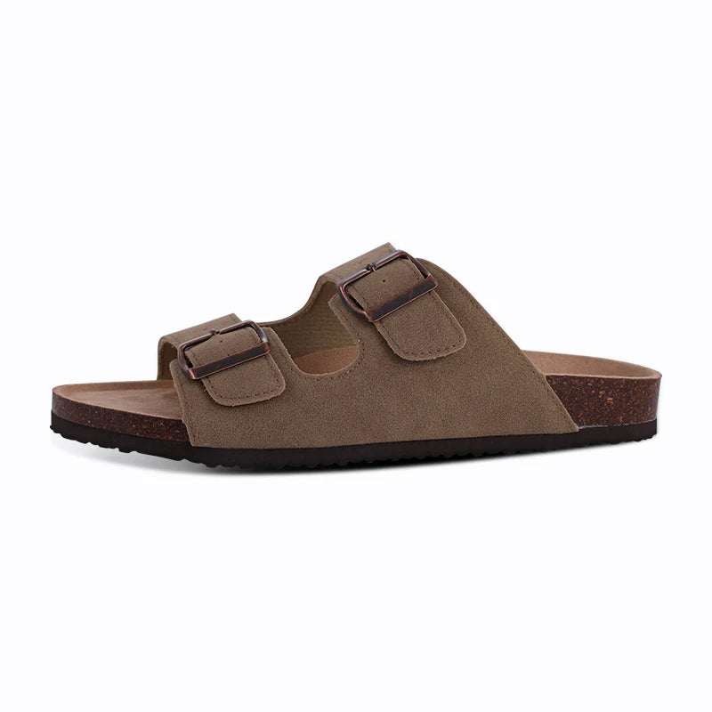 Comwarm Women's Suede Mules Slippers with Cork Insole