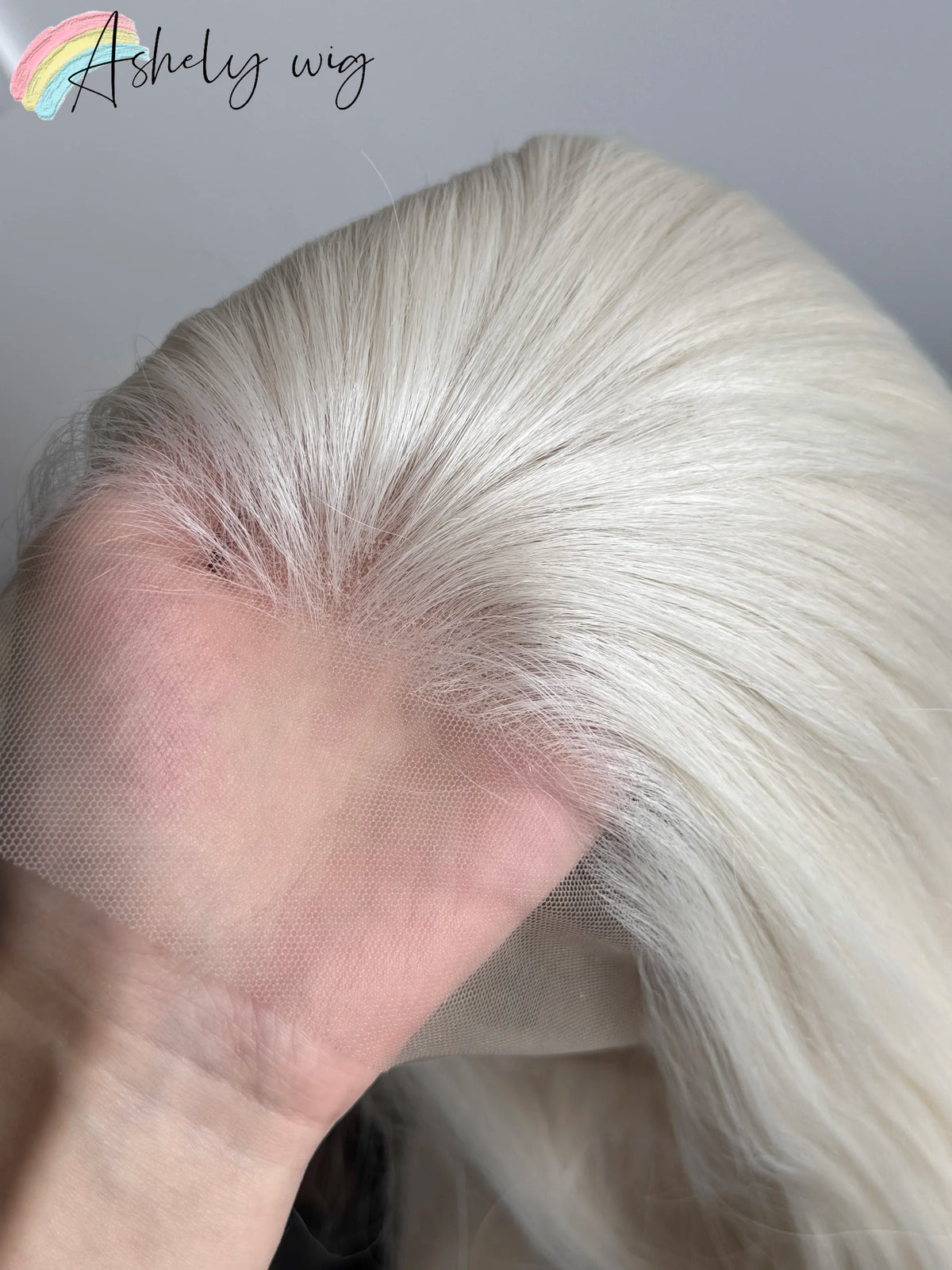 Platinum Lace Front Wig Long Straight White Cosplay Wig