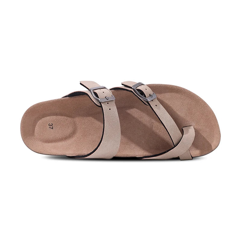 Comwarm Women's Suede Mules Slippers with Cork Insole