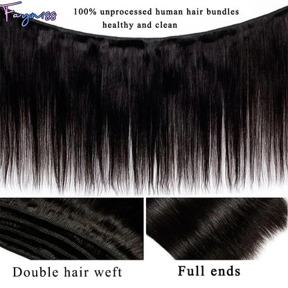 Fayniss 100% Real Human Hair Straight Bundles