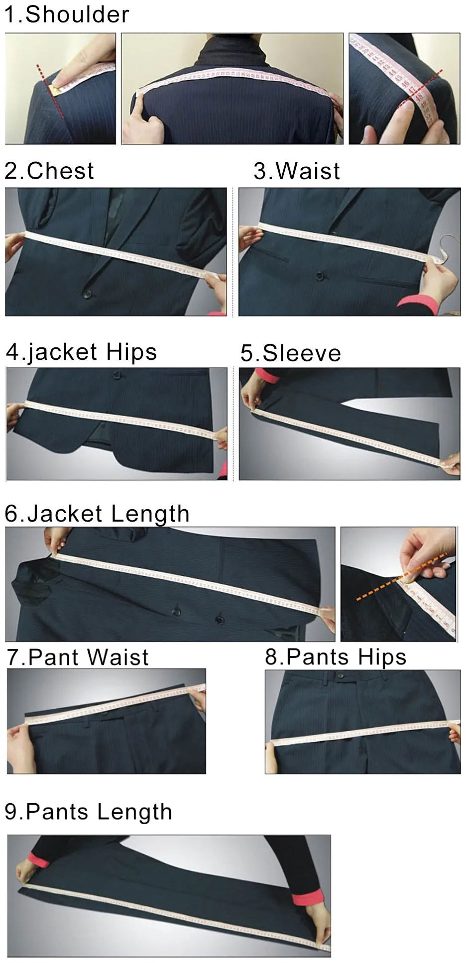 Men's Slim Fit Tuxedo 3 Piece Suit for Wedding and Work
