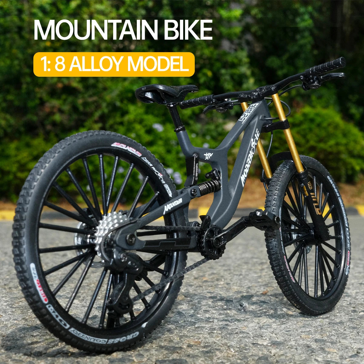 1:8 Alloy Mountain Bike Model with Realistic Gears