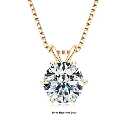 Moissanite Pendant Necklace 925 Sterling Silver Women