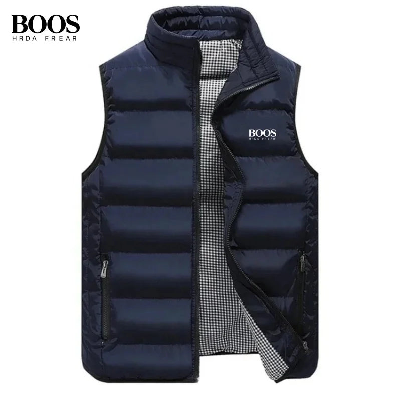 Men's Warm Embroidery Vest for Autumn and Winter