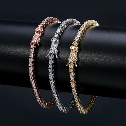 Moissanite Tennis Bracelet 2-6.5mm Rose Gold Silver
