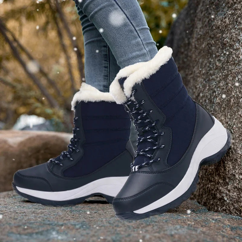 Women’s Waterproof Ankle Snow Boots with Fur Lining