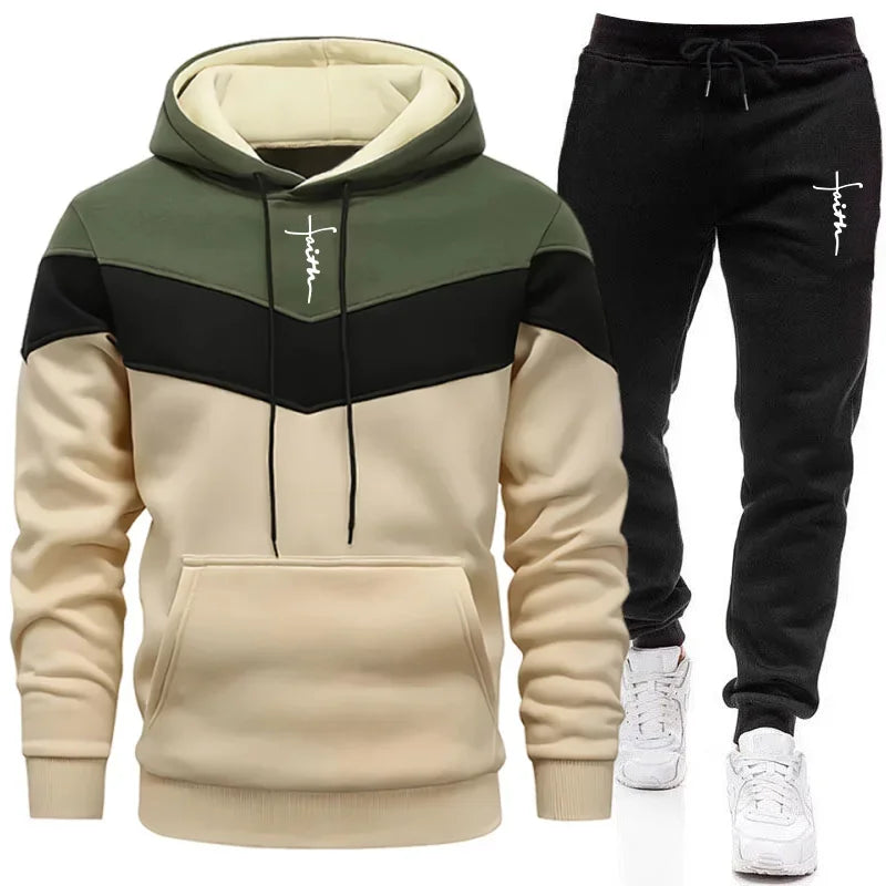 Men's Casual Hoodie Tracksuit for Autumn and Winter