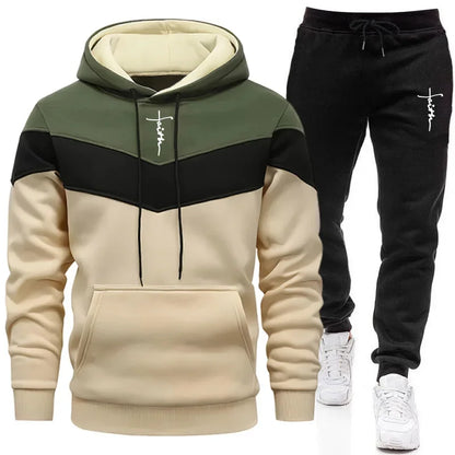 Men's Casual Hoodie Tracksuit for Autumn and Winter