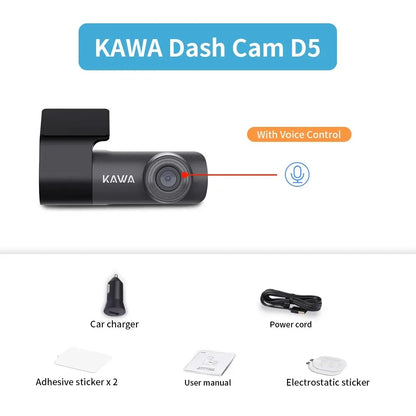KAWA D5 2K Dash Camera with WiFi and Voice Control