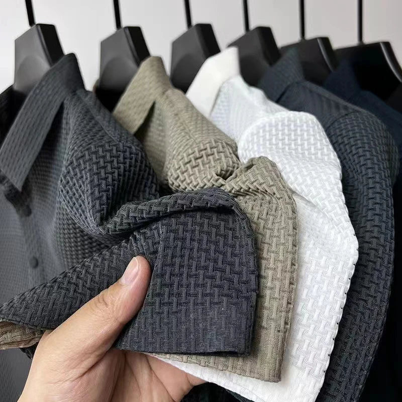 Men's Casual Short Sleeve Solid Color Polo Shirt