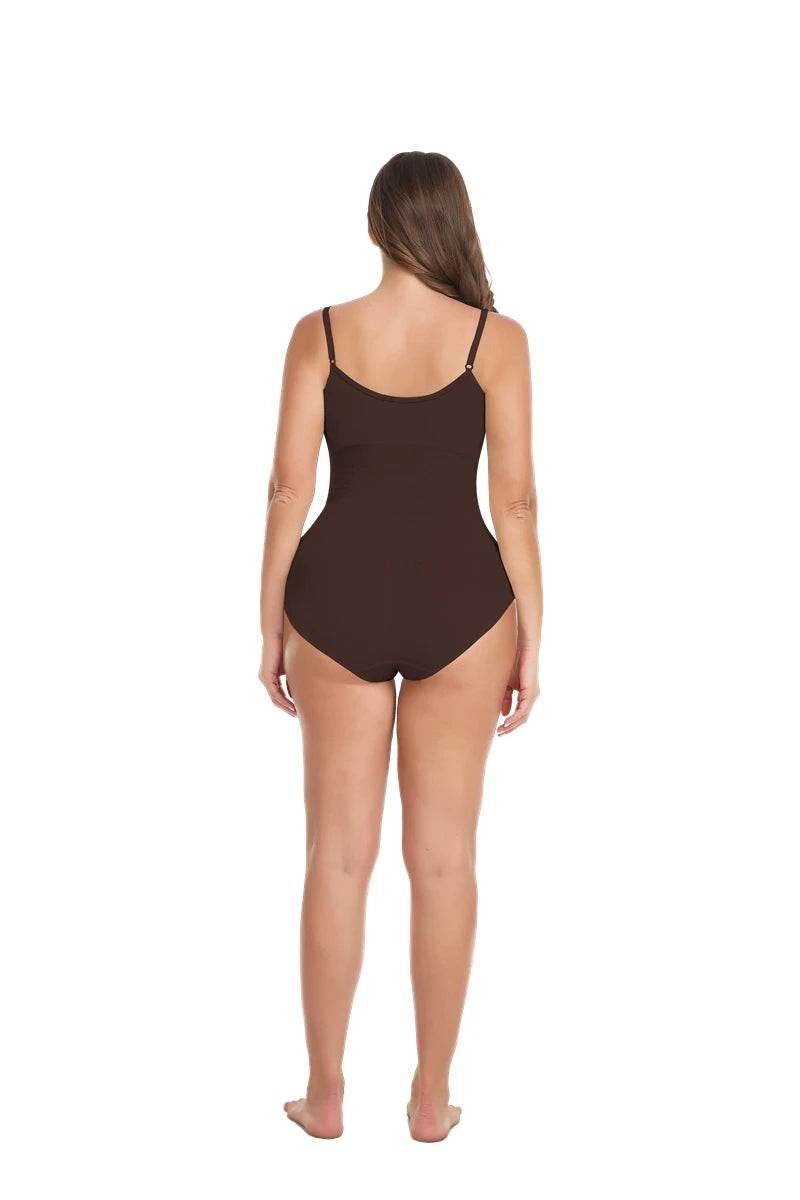 Women Seamless V-Neck Bodysuit Shapewear Red Blue
