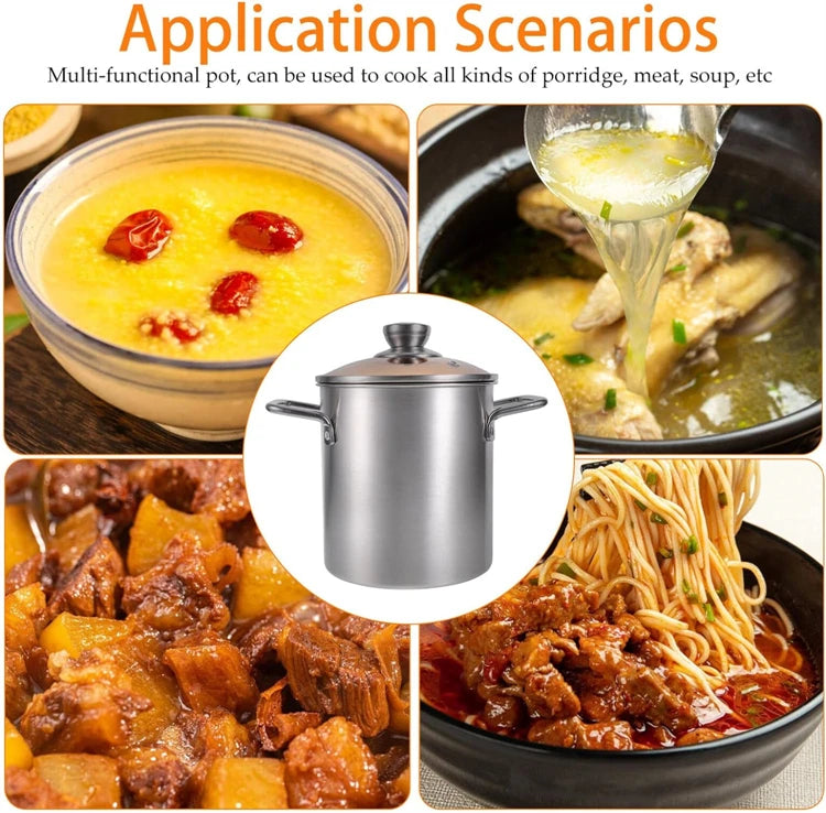 3L Stainless Steel Deep Fryer Pot with Lid and Basket