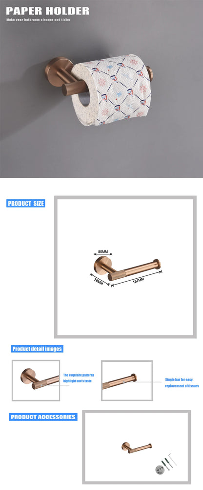 Brushed Rose Gold Metal Bath Hardware Set