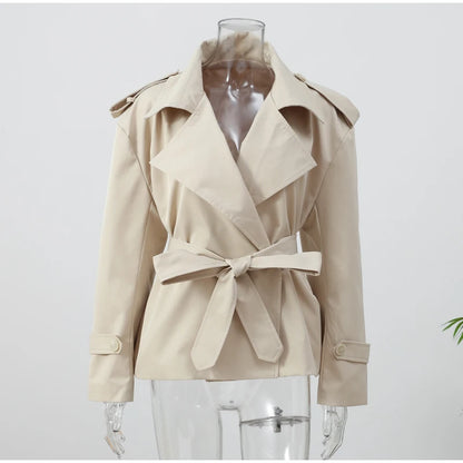 Women's Windproof Trench Coat Loose Fit Overcoat