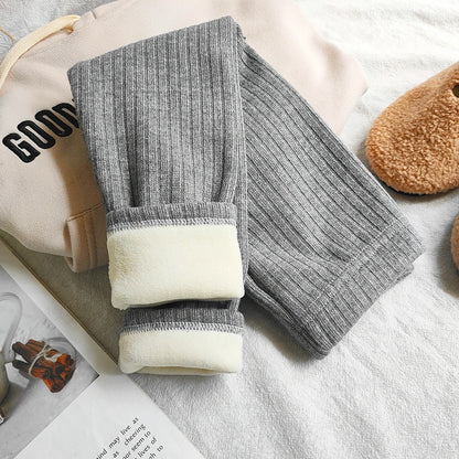 Warm Cashmere Pants for Girls Plus Velvet Trousers