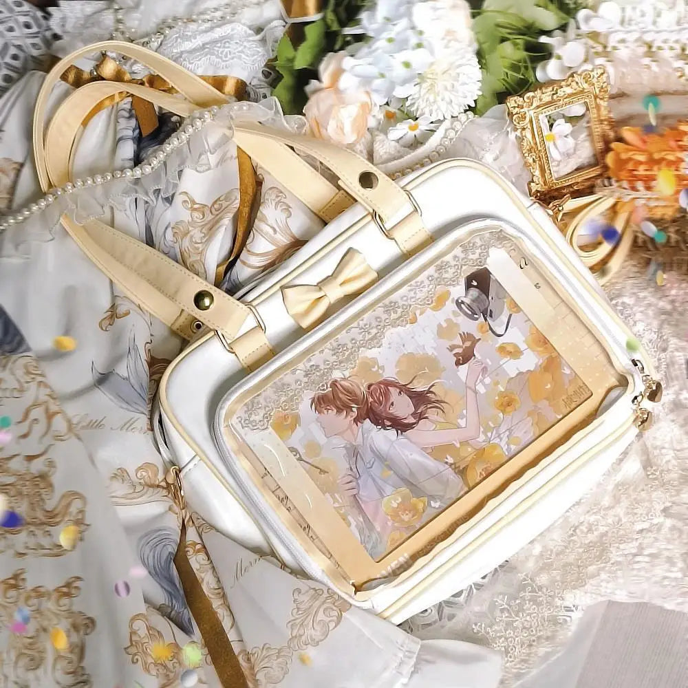 Y2K Transparent Bow Ita Bag Women Crossbody Handbag