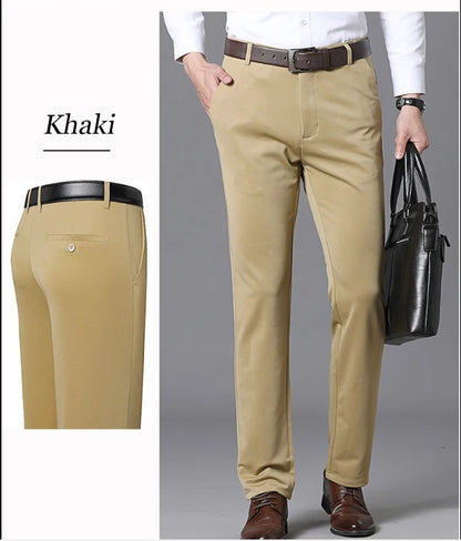Men's Summer Casual Loose Straight Trousers Polyester