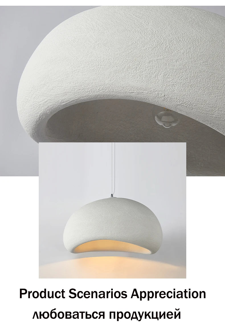 Nordic Wabi Sabi Pendant Lamp Brushed Nickel LED Chandelier