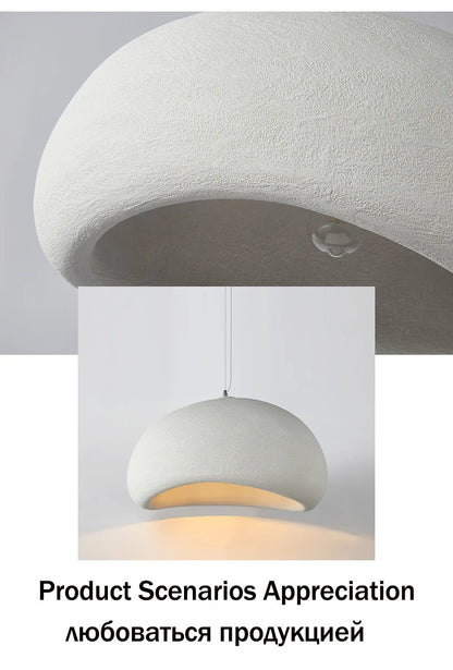 Nordic Wabi Sabi Pendant Lamp Brushed Nickel LED Chandelier