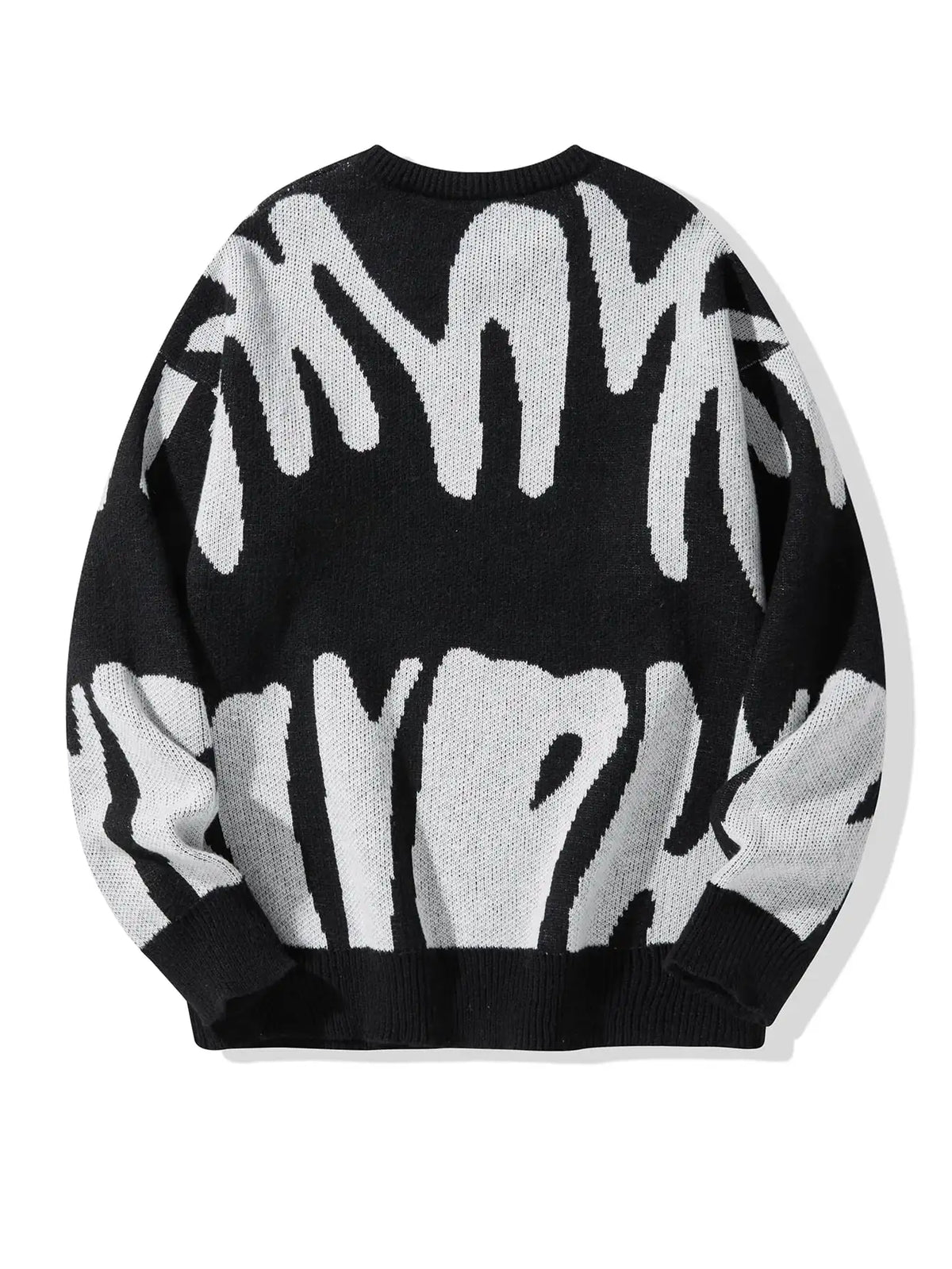 Irregular Jacquard Pattern Pullover Sweater Men Casual