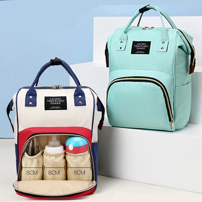 Large Capacity Canvas Diaper Bag Backpack