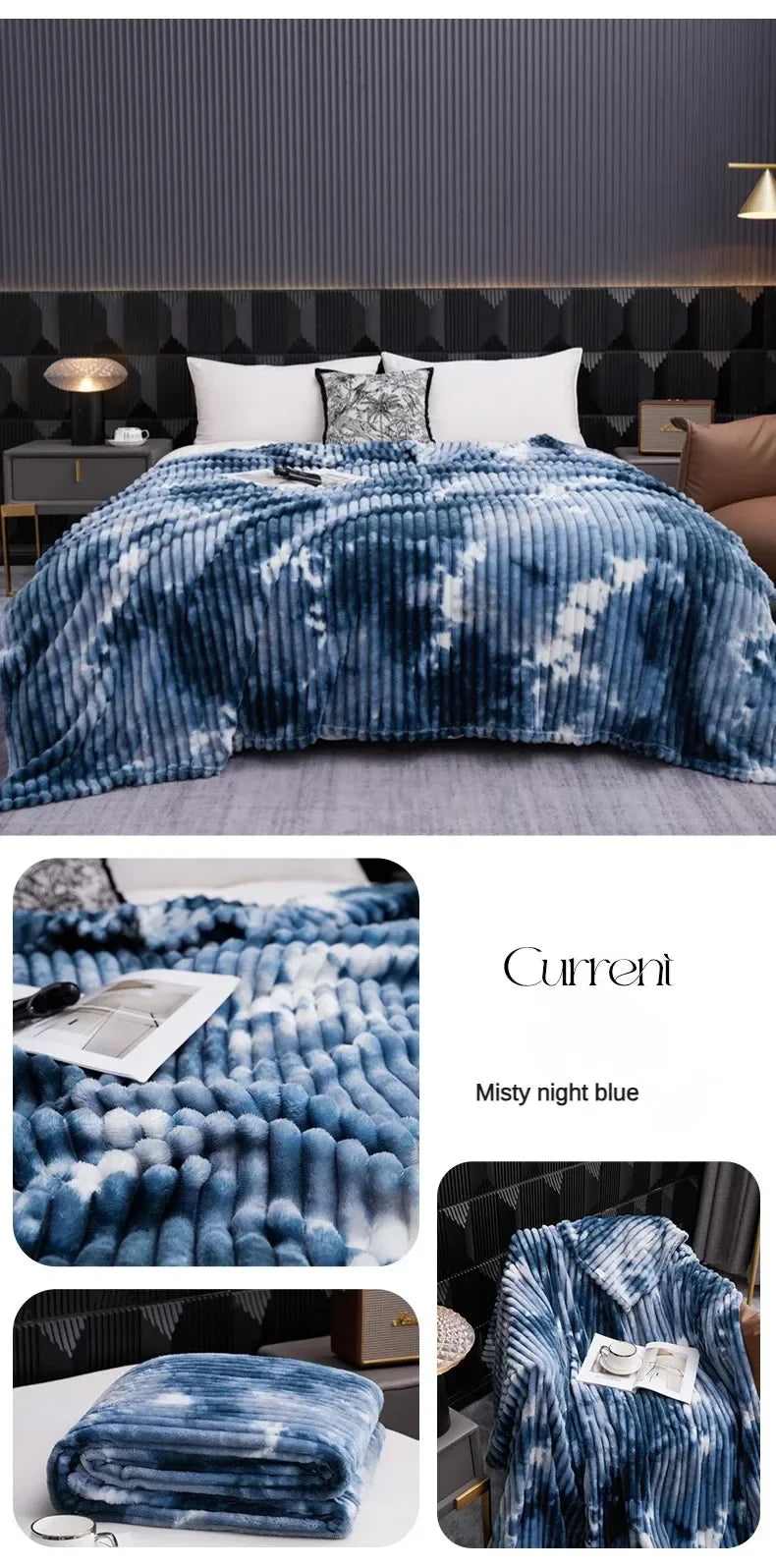 Tie Dye Flannel Fleece Blanket for Beds