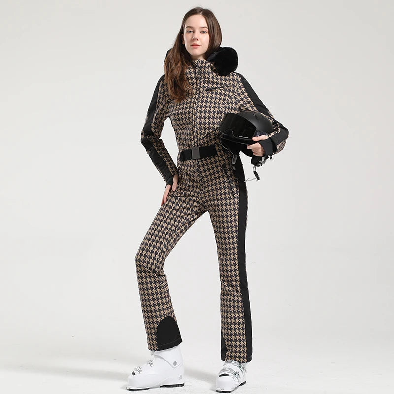 Gsou Women's Winter Snow Jumpsuit Waterproof Ski Suit
