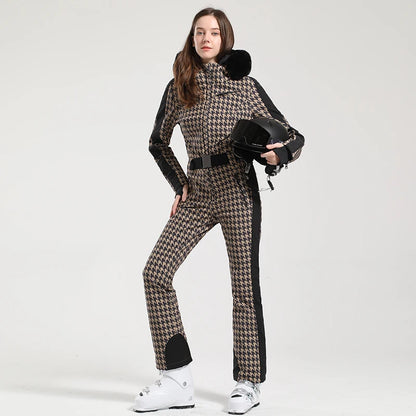 Gsou Women's Winter Snow Jumpsuit Waterproof Ski Suit
