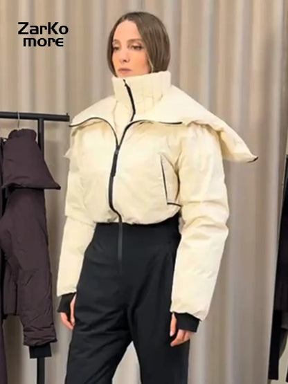 Hooded One-Piece Ski Jumpsuit for Women Windproof Outwear