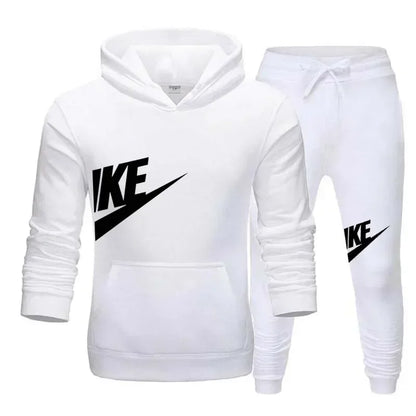 Men's Casual Fitness Printed Hooded Pullover and Pants