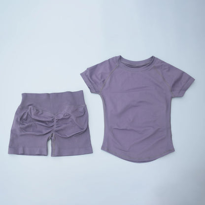 Seamless Yoga Top and Shorts Set for Women