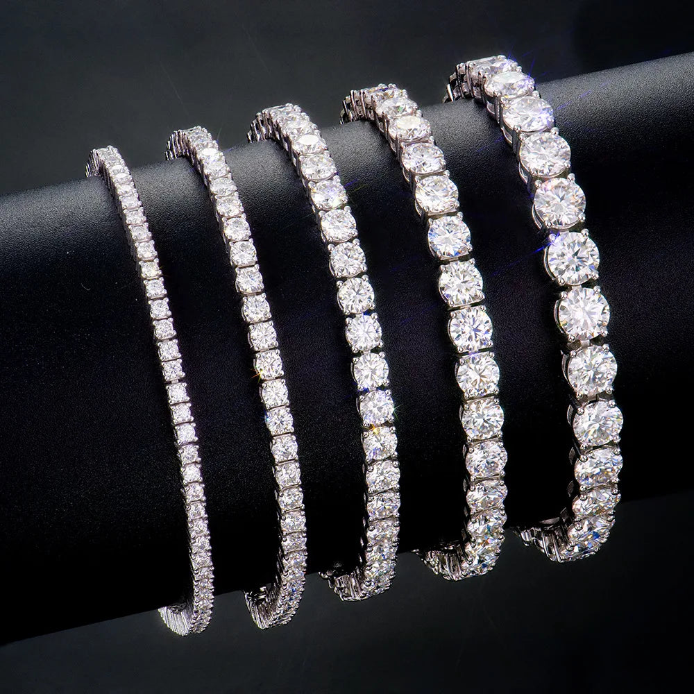 Moissanite Tennis Bracelet 925 Sterling Silver Gold Plated
