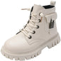 Girls PU Leather Ankle Boots with Anti-slip Sole