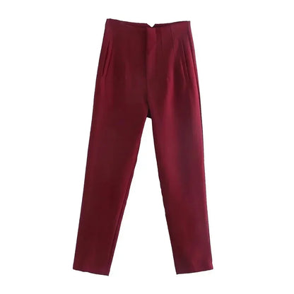 High Waist Pencil Pants for Women in Black and Pink
