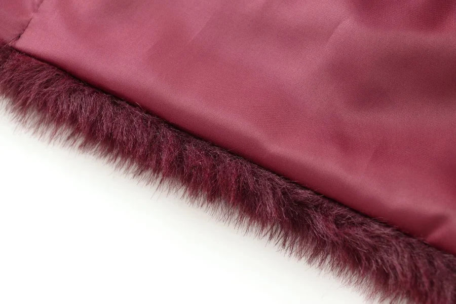 Women's Faux Fur Round Neck Short Jacket