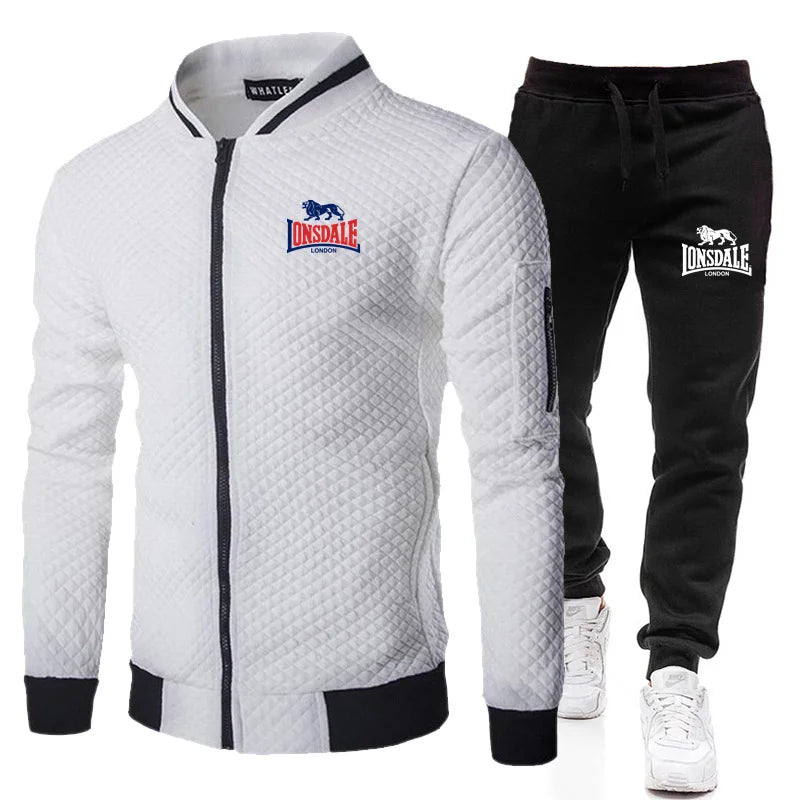 Men's Casual Spring and Autumn Zipper Jacket Set